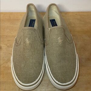 Polo by Ralph Lauren Mansheim slip on tan casual neutral sneakers men’s size 9